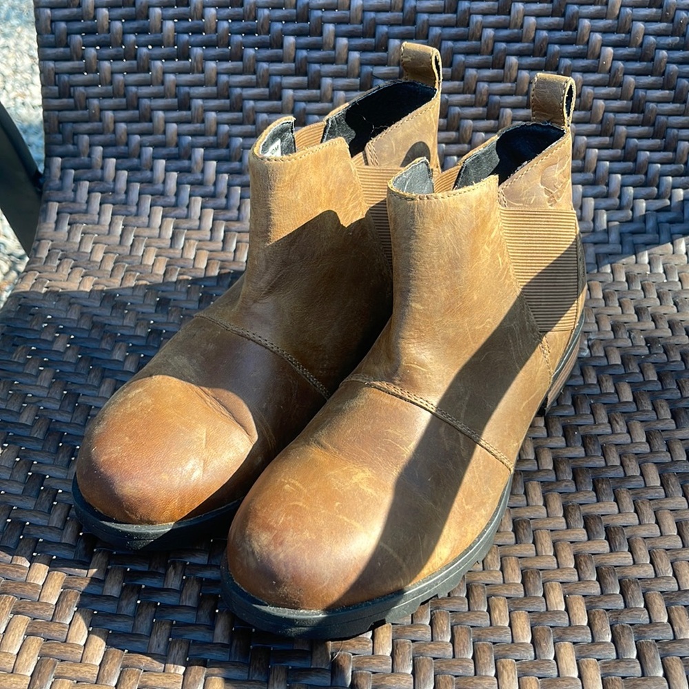 Womens Brown Leather Sorel Booties